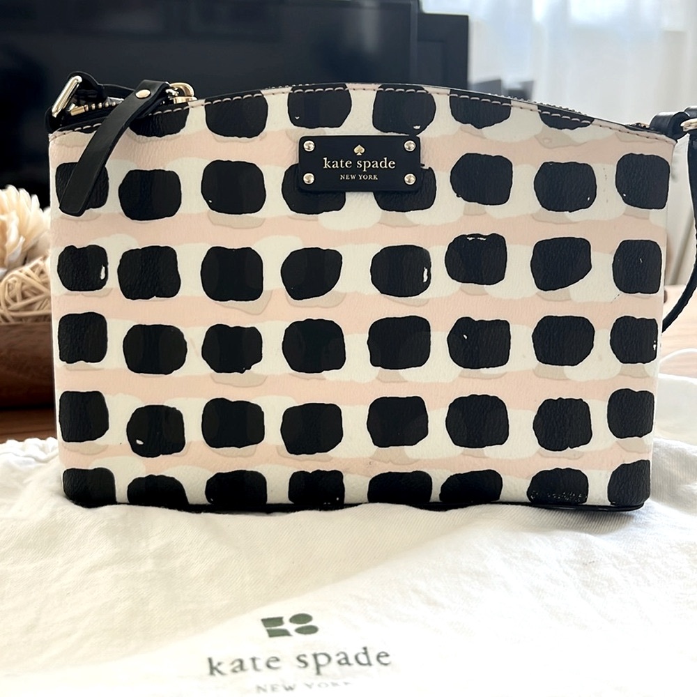 NWT Kate Spade ♠️ Millie Grove Street Printed Pink & Black Saffiano Leather